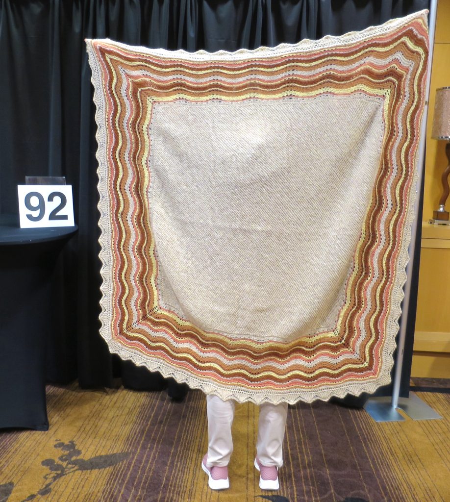 Square Shetland Hap shawl in browns